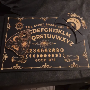 Špiritistická tabuľka Ouija - drevená, čierna